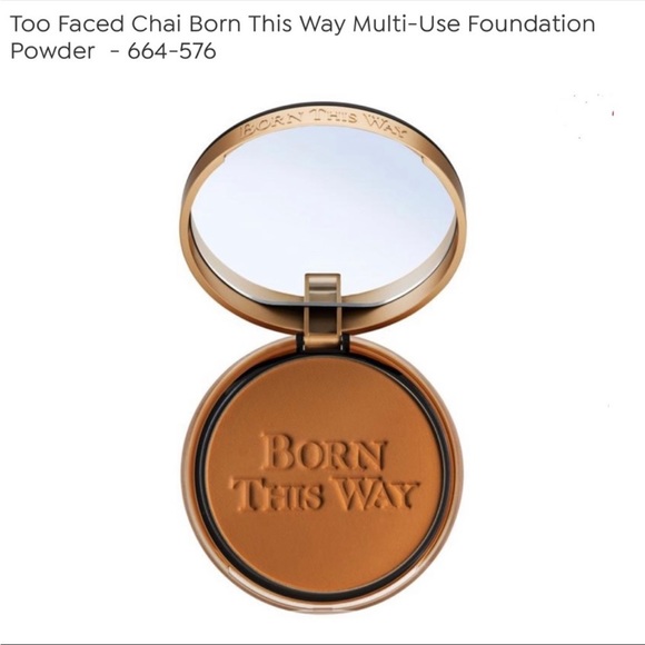 TOO FACED BORN THIS WAY COMPLEXION POWDER oil free cruelty free vegan Chai nwt - Picture 5 of 7